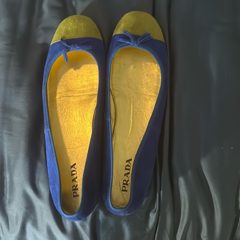 Prada Vintage Suede Ballet Flats. Sz 40.5